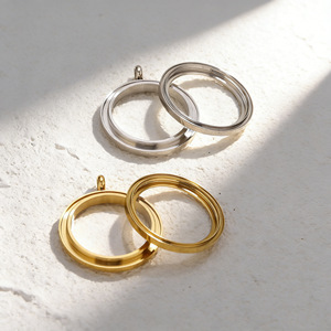 D568 Ciondolo Fai da Te in Acciaio Inossidabile con PVD Oro 18k, Scatola Portafoto con Coperchio in Vetro e Combinazione a Spirale, Scatola Tangka per Cinabro - Product Image 2