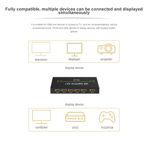 Justlink <strong>5</strong>-Port HD Multimedia Interface Switch Plug-and-Play Remote Control Video Switch Converter for PC Set-Top Box <strong>5</strong> <strong>1</strong> <strong>Output</strong> - Product Image 2