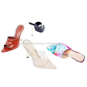 NEW Fashion Women Sandals Snake Print Strappy Mule High Heels Slippers Ladies Flip Flops Pointed Toe Slides Party <b>Shoes</b> - Product Image 3