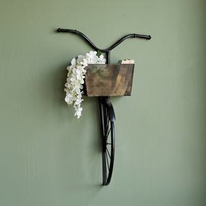 Jarrón de Pared de Metal Industrial con Forma de Bicicleta y Cesta para Flores, Decoración Rústica para Montar en la Pared, Decoración para el Hogar - Product Image 5