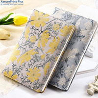 Carnet A5 vintage en tissu brodé marguerites, journal ligné à ouverture plate 200 pages, papeterie personnalisée avec logo, cadeau pour femme, vente en gros