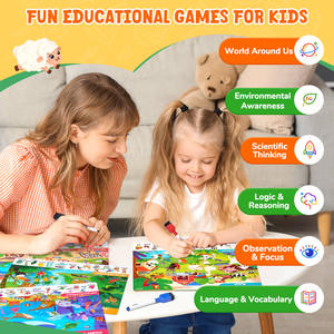 Joycat Cahier d'activités réutilisable pour enfants, livre de jeu, <span class=keywords><strong>apprentissage</strong></span> préscolaire, cartes de recherche et de découverte, affiche en papier offset - Product Image 6