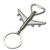 Porte-clés décapsuleur créatif en métal en forme d'avion, en alliage de zinc, porte-clés avion 3D, cadeau souvenir pour collection d'aviation