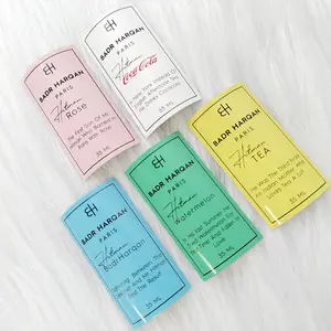 Stiker label tahan air/tahan alkohol label pribadi kustom Wangi Parfum untuk botol kaca parfum wanita