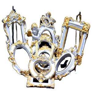Moderne Rétro Européen DIY Cadre <span class=keywords><strong>Photo</strong></span> Blanc Doré Nu Cadre Dos Nu Victorien En Bois En Plastique Bijoux Posant À La Main - Product Image 1