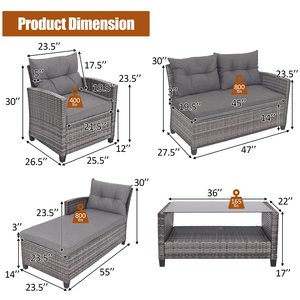 Sofa <strong>Set</strong> <strong>Furniture</strong> Rattan <strong>6</strong> <strong>Piece</strong> Outdoor Patio <strong>Furniture</strong> <strong>Sets</strong> - Product Image 6