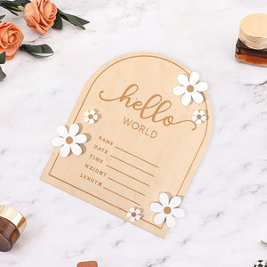 Tarjeta de madera para marcar los hitos del bebé, regalo de bienvenida para baby shower, tablero de madera para registrar información del bebé - Product Image 4