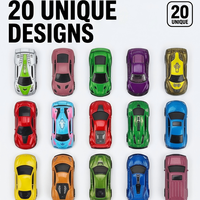 Lot de 20 voitures miniatures en alliage moulé sous pression, collection de véhicules de course en métal à rétrofriction pour enfants, cadeau éducatif pour garçons, vente en gros de voitures jouets