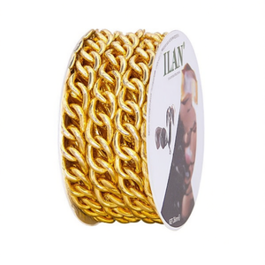 Catena in Metallo Ilan 18x24mm 7M Placcata Oro per Creazione di Gioielli - Product Image 2