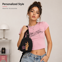 Écussons brodés personnalisés « Cool Girl » avec geste de main, badges thermocollants pour casquettes, sacs, vêtements et articles cadeaux