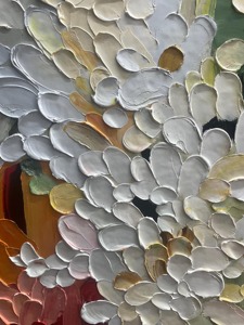 <span class=keywords><strong>Peinture</strong></span> florale texturée, Art abstrait de fleurs blanches en impasto, Décoration vert sauge et rose blush, Grande <span class=keywords><strong>peinture</strong></span> à l'huile moderne au <span class=keywords><strong>couteau</strong></span> - Product Image 6