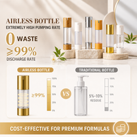 Flacon pompe airless de luxe pour cosmétiques, en argent électroplaqué, conteneur sous vide pour sérum, fond de teint, lotion, emballage en vrac