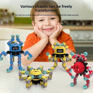 Jouet anti-stress en plastique pour enfants, robot pieuvre mécanique à doigts, lumineux, qui change de forme et brille dans le noir - Product Image 3
