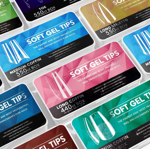 Capsules d'Ongles Longs en Acrylique Transparent Forme Amande French et Coffin, Fournitures pour Faux Ongles à Couverture Complète ou Partielle, Pointes en Gel Souple - Product Image 1