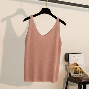 Camiseta de Tirantes Finos Brillante de Punto Ligero para Mujer, Top de Moda - Product Image 6