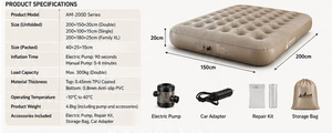 Matelas de camping auto-gonflant léger et imperméable 200x150cm, très épais, pour pique-nique et couchage en extérieur (vente en gros) - Product Image 2
