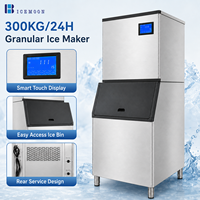 Machine à glaçons pour hôtels et cafés avec production de glaçons en forme de pépites, arrêt automatique au niveau de la cuve à glace et réglage guidé de la texture des glaçons