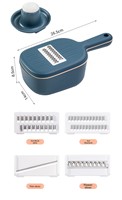 Coupe-légumes multifonctionnel pour cuisine domestique, avec panier égouttoir en PP, râpe et trancheuse à radis, fonctionnement manuel, vente en gros