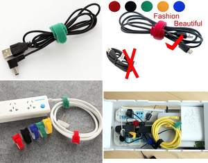 カスタムロゴフックとループファスナーテープ環境に優しいナイロン66 100mm 150mm長さ再利用可能ケーブルはベルクロをネクタイ - Product Image 2