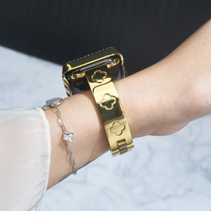 สายนาฬิกาโลหะ Upro Fashion Clover สำหรับ Apple Watch 10 9 Ultra 42 46 49 มม. สายรัดข้อมือโลหะแบบเรียบหรูสำหรับผู้หญิง - Product Image 6