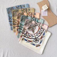 Châle carré léger en soie imprimée, grande écharpe pour femme, foulard pour femmes musulmanes 130*130cm, vente en gros WJ1013E