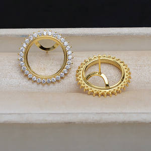 Ensemble d'accessoires DIY en argent S925 4882, perle Mabe de 13,5 mm, base plate vide, tige de 17,5 mm, capuchons de perles en acier inoxydable pour boucles d'oreilles - Product Image 4