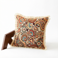 Housse de coussin géométrique de style européen, broderie carrée jacquard, anti-bactérienne, pour la maison et l'hôtel