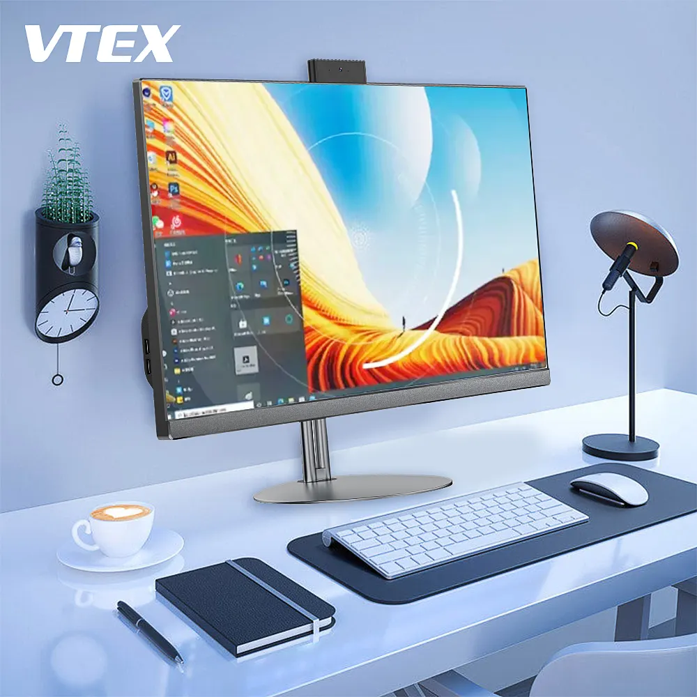 VTEX כל-ב-אחד מחשבים 23.6 23.8 27 32 אינץ i3 i5 i7 משרד בית ספר מחשב כל ב אחד עם טעינה אלחוטית נסתרת מצלמה Aio