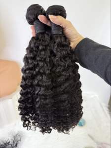 Extensions de <span class=keywords><strong>cheveux</strong></span> humains vierges bouclés birmans de qualité 12A, tissage de <span class=keywords><strong>cheveux</strong></span> à double trame, lots complets - Product Image 3