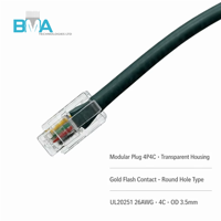 Cable en Espiral Modular 4P4C a 4P4C, 26AWG, 8.4M/27.56ft, Verde, para Comunicación Telefónica e Industrial