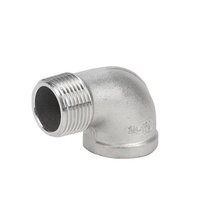 Raccord de tuyauterie en acier inoxydable 304 316L en stock, coude forgé à 90 degrés avec connexion filetée BSP femelle et mâle