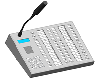 Console de microphone d'urgence robuste pour bureau, pour les annonces d'urgence en direct en salle de contrôle, avec 48 boutons de numérotation rapide