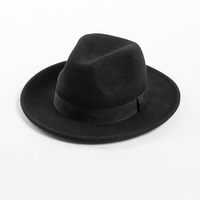 SYHATS 100% Sombrero Fedora de lana australiana con banda de cinta Sombrero Fedora de ala corta unisex Logotipo personalizado OEM disponible