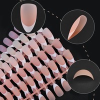 Puntas de Uñas Clásicas Trapezoidales Semiterminadas de Venta Caliente: Coffin Blanco, Almendra Corta, Ballet, y Nude Francés