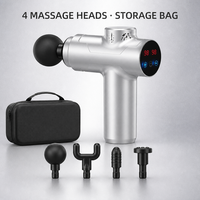Pistolet de massage musculaire intelligent mini, 4 vitesses réglables, 4 têtes, faible bruit 42 dB, 460 g, portable, charge rapide Type C