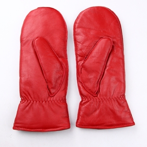 Gants de conduite en cuir de chèvre rouge pour femmes Mitaines d'hiver à la mode pour une utilisation quotidienne en plein air - Product Image 2