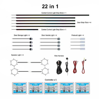 Kit d'éclairage d'ambiance pour voiture avec 64 couleurs LED intérieures universelles, 22 en 1, avec boîte de contrôle, installation filaire pour 98% des voitures