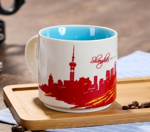 Hot chất lượng sáng tạo Gốm cốc cà phê đô thị kiến trúc graffiti Màu cốc tùy chỉnh bán buôn cốc - Product Image 5