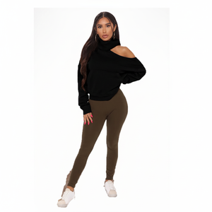 Venta al por mayor negro pulóver sudadera para mujer Casual Logo Fleece Jumper hombro capucha tamaño verdadero ajuste para largo Otoño Invierno - Product Image 1