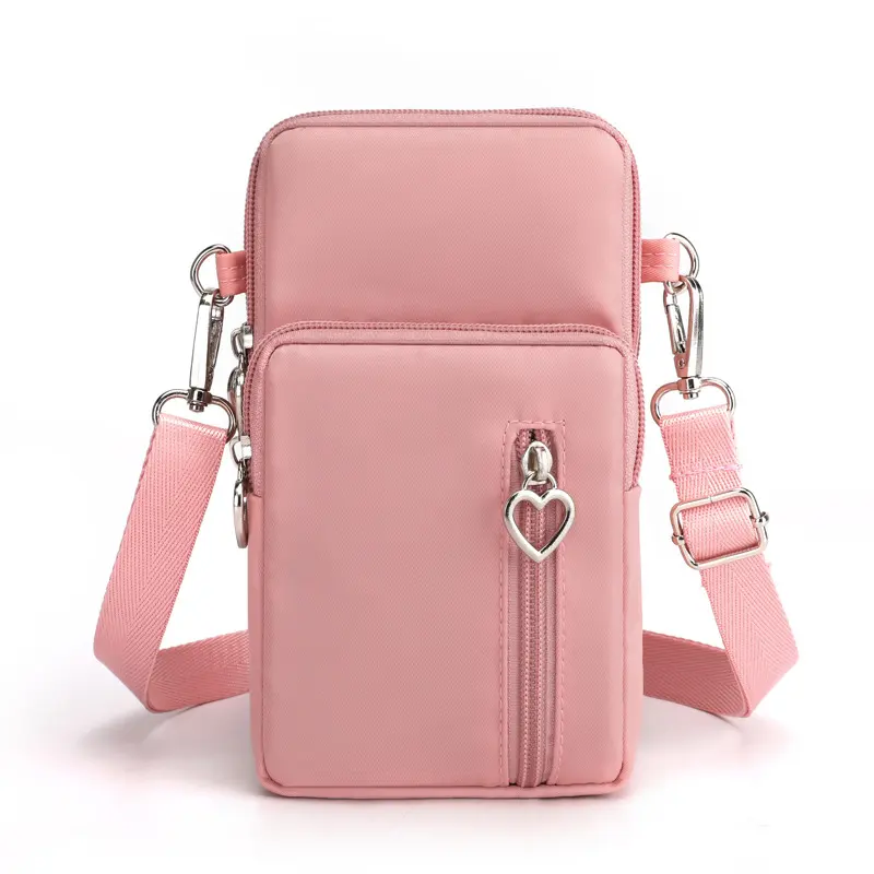 사용자 정의 로고 패션 휴대 전화 작은 Crossbody 가방 어깨 포켓 지갑 파우치 휴대 전화 가방 케이스 목 스트랩 전화 가방