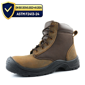 Botas de Seguridad Ignífugas Estándar Europeo, Resistentes al Aceite y Álcali, de Cuero Vacuno de Primera Calidad, para Transporte, Minería, Trabajo Industrial Pesado - Product Image 1