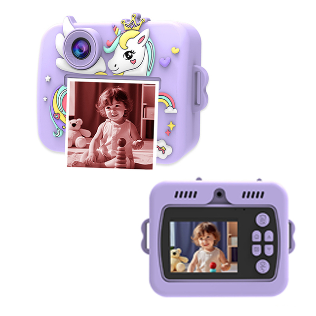 16X Digital Zoom New Instant Color Print Camera X7D 1080P Single Color Thermal Print Kids Children Camera Gifts for Girls Boys
