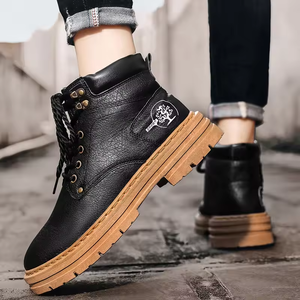Men's Shoes Non-slip Wear-resistant Black High-top Outdoor Work Shoes Genuine Leather Boots Casual Leather Sports Boots shoes - Product Image 5