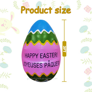 Huevo de Pascua Inflable Gigante de 3 Pies, Impermeable, con Luces LED, Decoraciones Coloridas Ecológicas para Uso en Interiores/Exteriores - Product Image 2