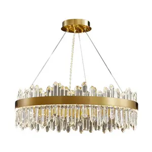 Luxury living room pendant lighting creative round led K9 crystal chandeliers for villa hotel modern lamps
