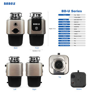 Triturador de Residuos Alimenticios Eléctrico con Reducción de Ruido, Montado en el Fregadero, para Uso Doméstico y Comercial, Trituración y Compostaje de Basura para el Hogar - Product Image 2