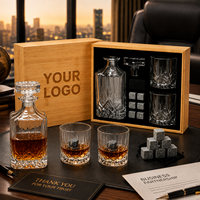 Coffret Cadeau SHUNSTONE : Carafe à Whisky, Verres à Degrésziller, Pierres Réfrigérantes, Boîte en Bambou, Logo Personnalisé, Cadeaux d'Entreprise pour Cadres