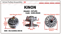 Ensemble d'embrayage primaire CVT ZJKH Z9104 OEM E01 E100001 000 00 Segway CVT AT6 ATV UTV Poulie d'entraînement primaire complète