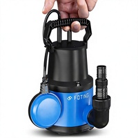 Pompe submersible FOTING 400W 8000L/h, pompe électrique filaire en plastique, hauteur de refoulement 8m, profondeur réglable 7m, pompe de drainage à flotteur