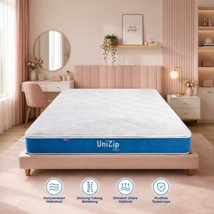 UniZip by <b>EZ</b> <b>Bed</b> 25cm Pocket Spring Mattress is crafted for firm support lasting comfort and practical zipper accessibility - Product Image 1